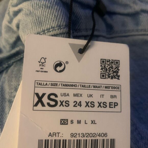 Zara NEW Denim Strapless Mini Dress Size XS - Picture 13 of 13